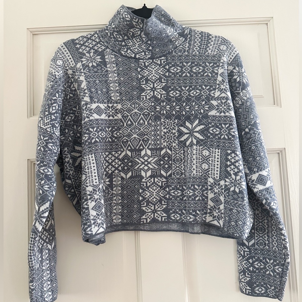 Patchwork Jacquard Knit Top| Cashmere blend